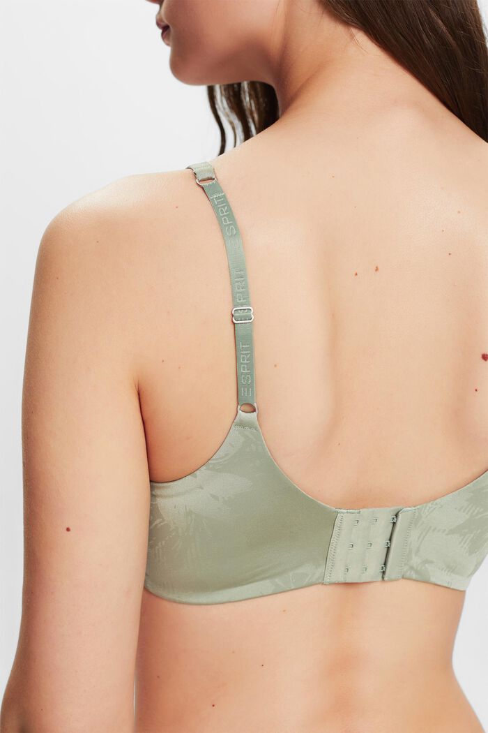 Padded Underwire Microfiber Bra, DUSTY GREEN, detail image number 3