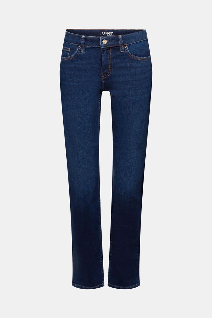 Straight leg stretch jeans, cotton blend, BLUE LIGHT WASHED, detail image number 7