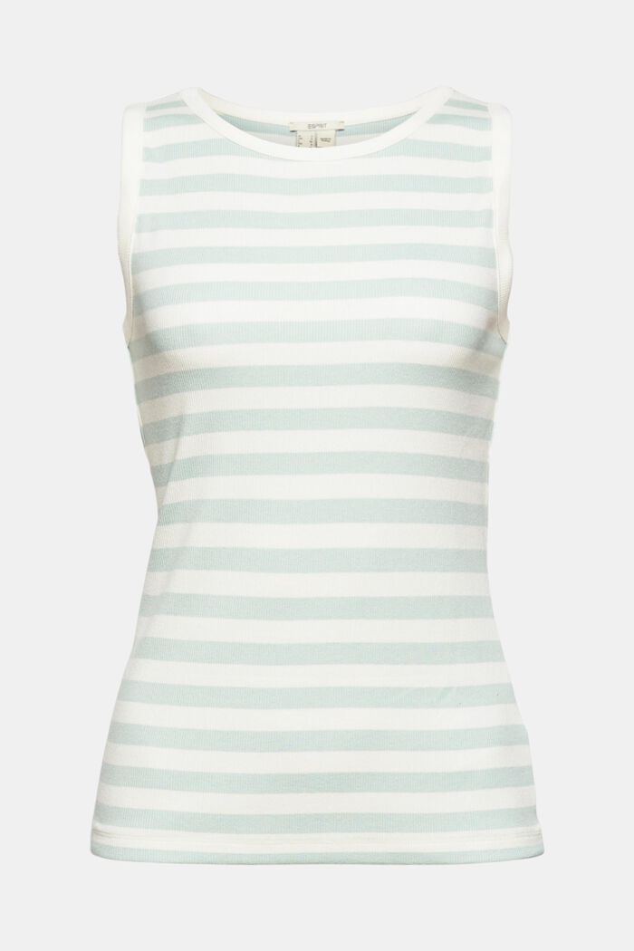 Striped sleeveless top with a ribbed finish, DUSTY GREEN, detail image number 5