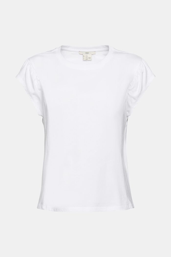 T-shirt with gathered shoulders