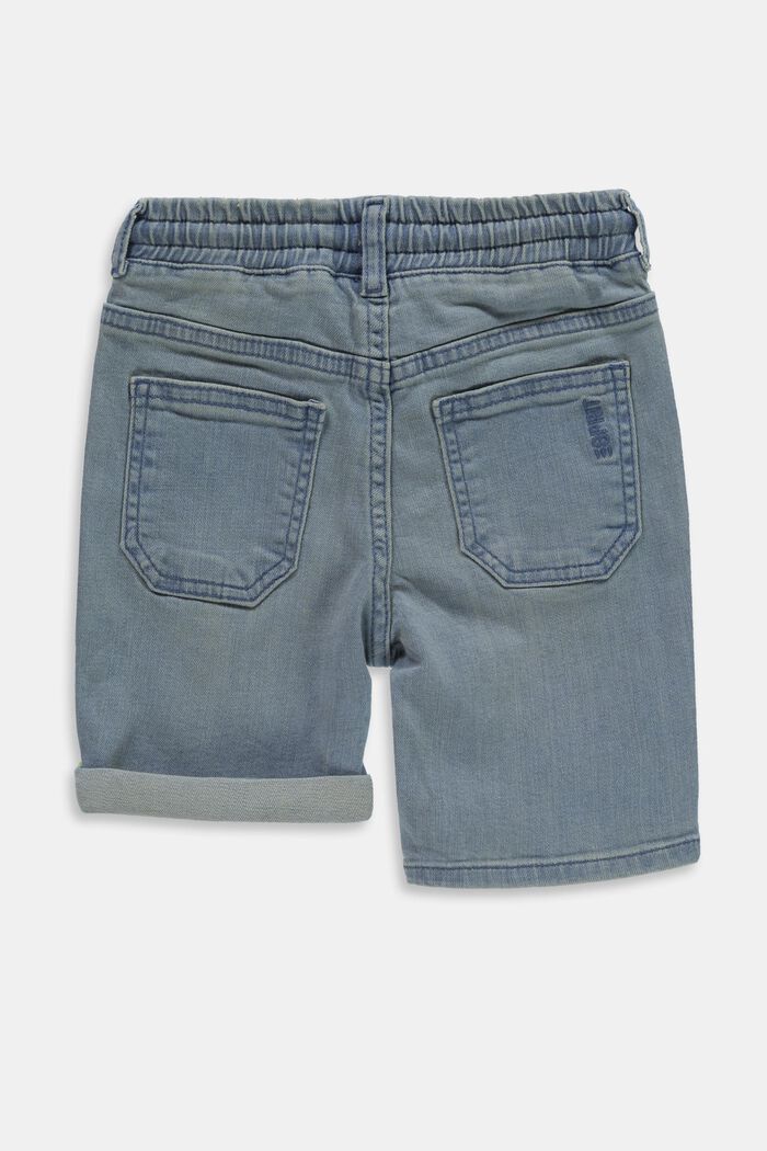 Cotton denim Bermuda shorts, BLUE BLEACHED, detail image number 1