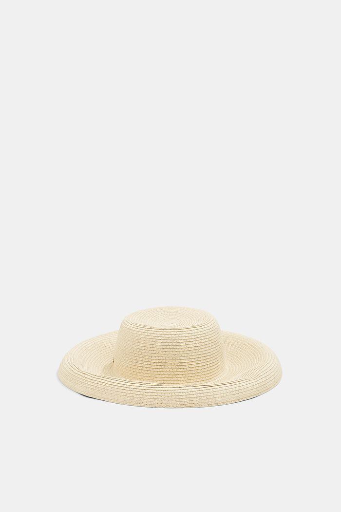 Sun hat made of paper bast, CREAM BEIGE, detail image number 0