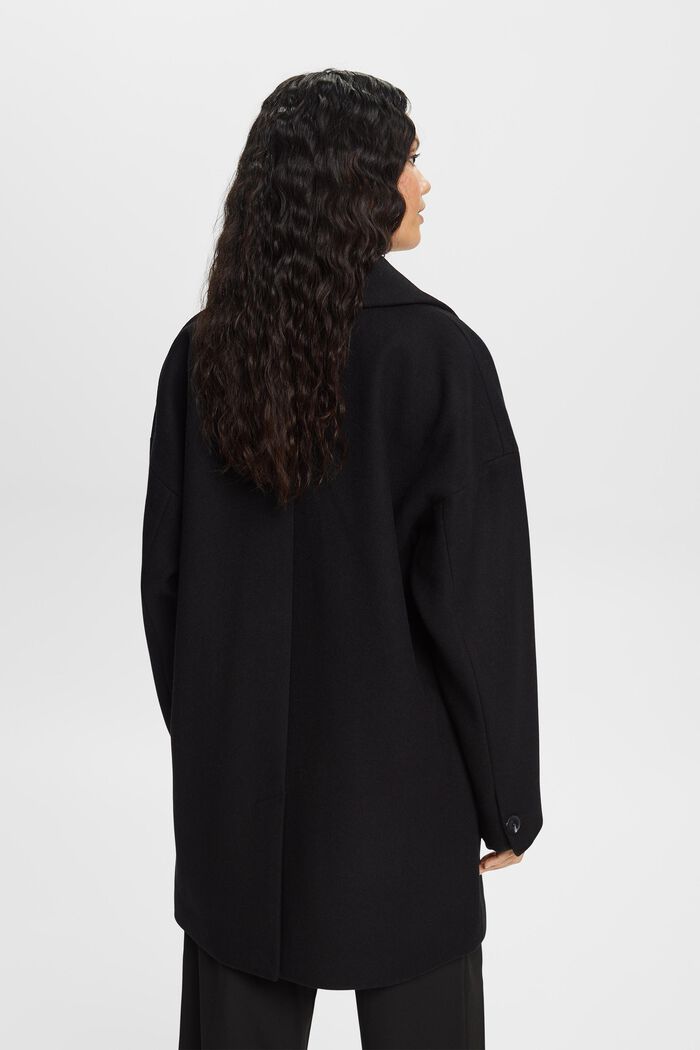 Recycelt: blended wool coat, BLACK, detail image number 3