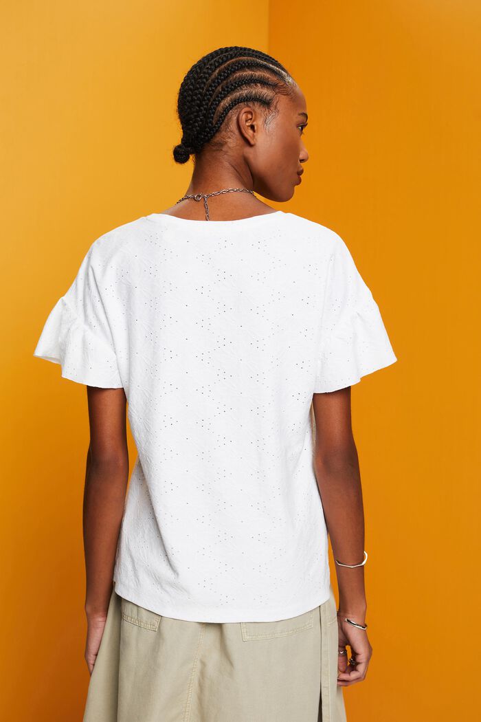 T-shirt with a structured pattern, WHITE, detail image number 3