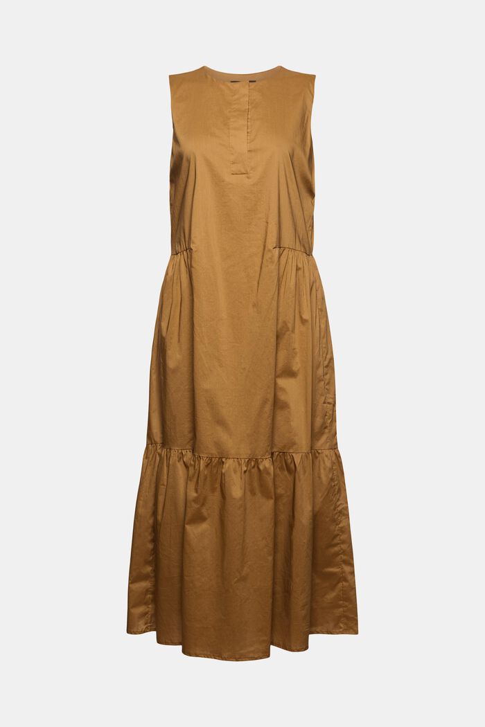 Sleeveless flounce midi dress made of cotton, BARK, detail image number 7