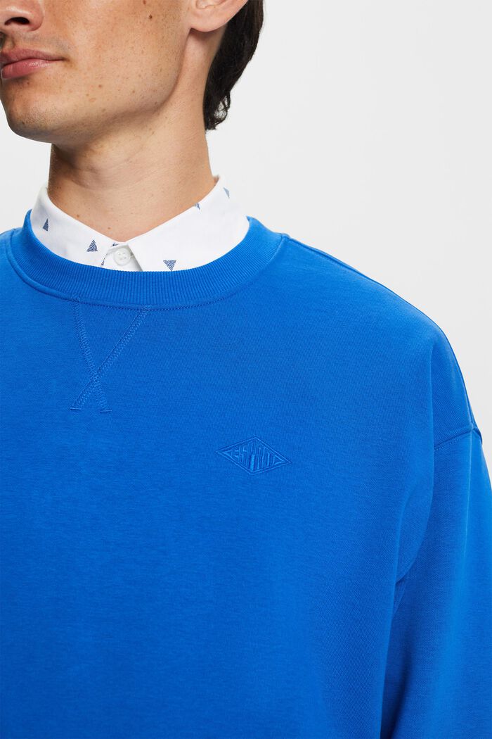 Sweatshirt with logo stitching, BRIGHT BLUE, detail image number 2