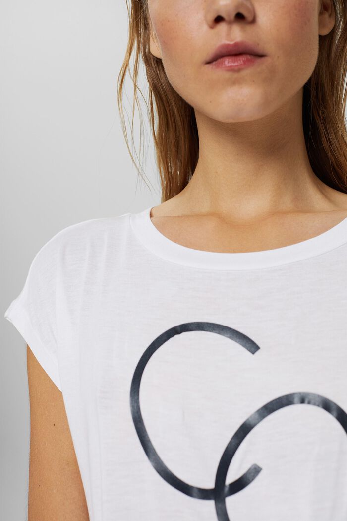 Printed T-shirt in LENZING™ ECOVERO™, WHITE, detail image number 2