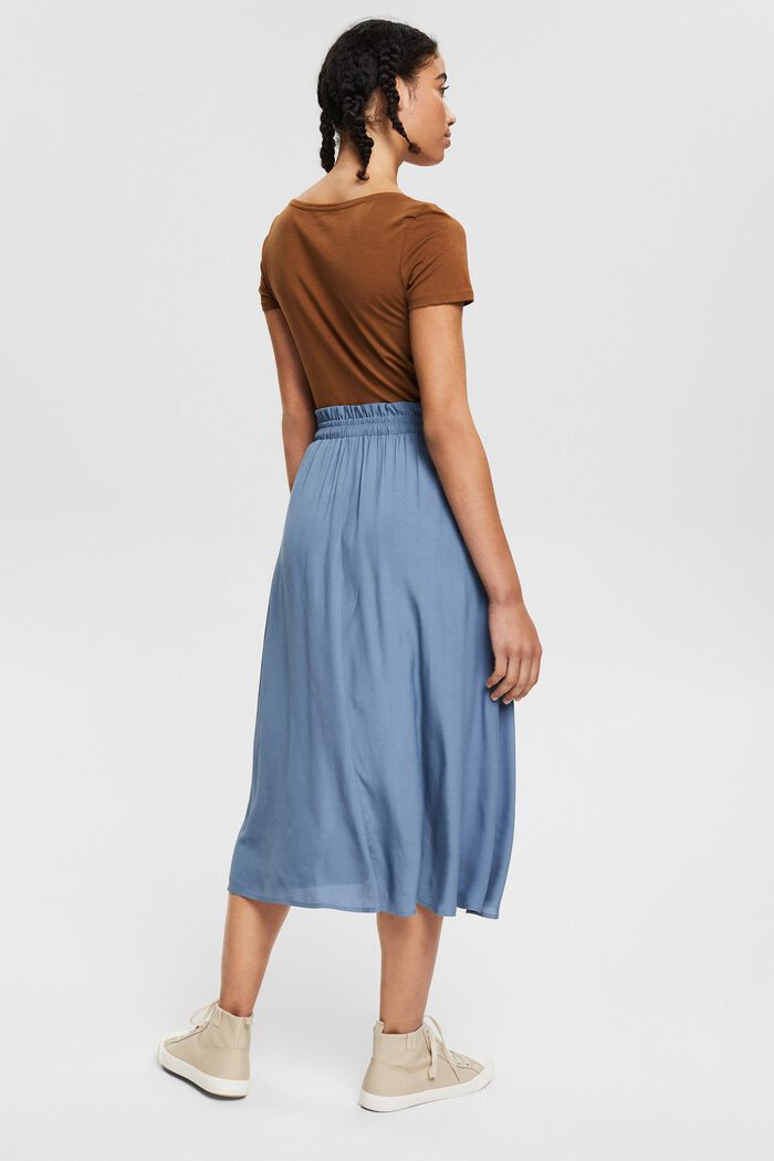 Midi skirt made of LENZING™ ECOVERO™, GREY BLUE, detail image number 3