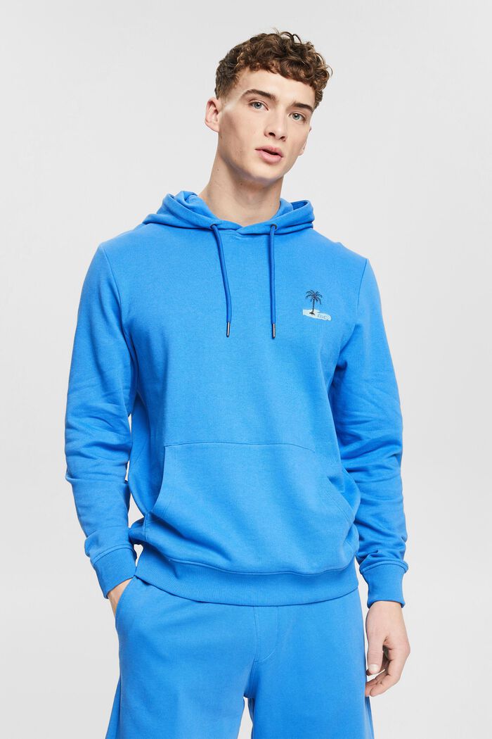 Hoodie with a back print, BRIGHT BLUE, detail image number 0