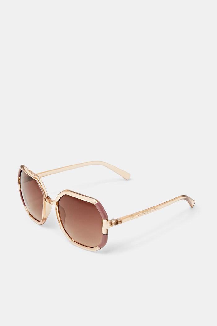 Transparent Frame Sunglasses, BROWN, detail image number 0