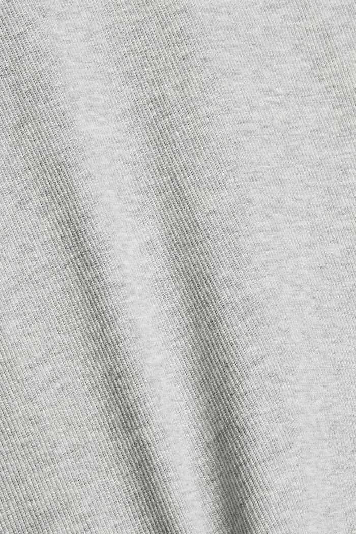 Ribbed long sleeve top in blended organic cotton, LIGHT GREY, detail image number 4