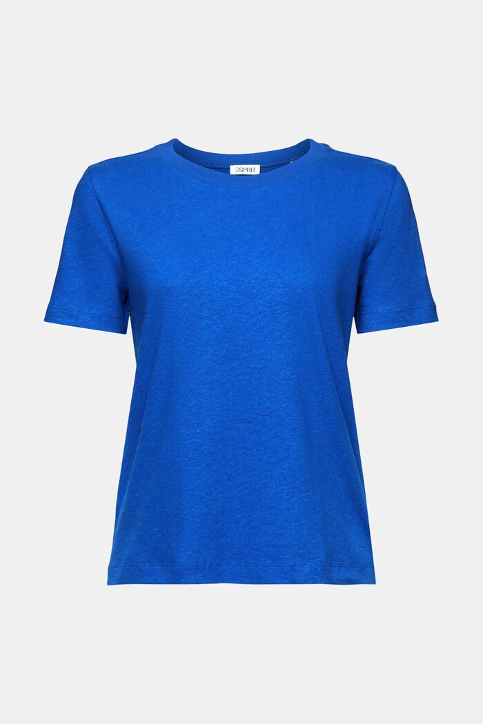 Cotton-Linen T-Shirt, BRIGHT BLUE, detail image number 6