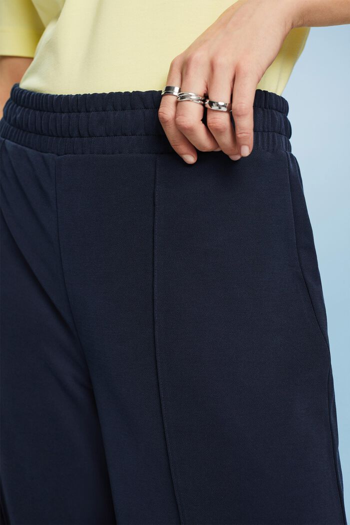 Permanent Crease Wide Leg Pull-On Pants, NAVY, detail image number 4