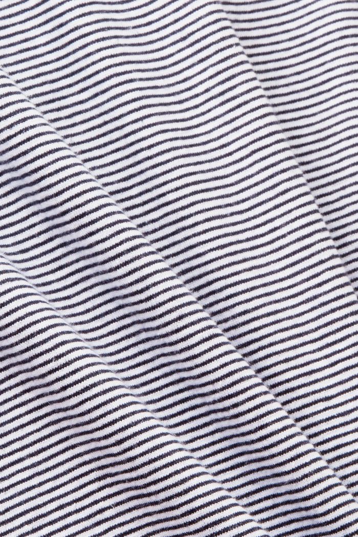 Striped jersey T-shirt, cotton-linen blend, NAVY, detail image number 5