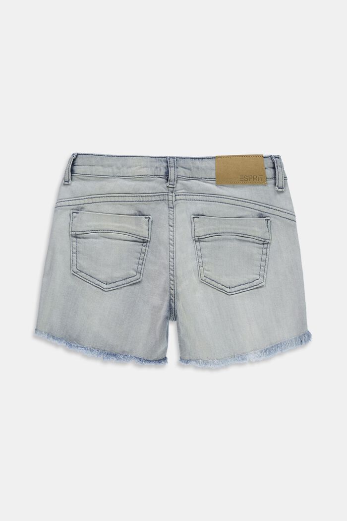 Recycled: denim shorts with an adjustable waistband, BLUE BLEACHED, detail image number 1