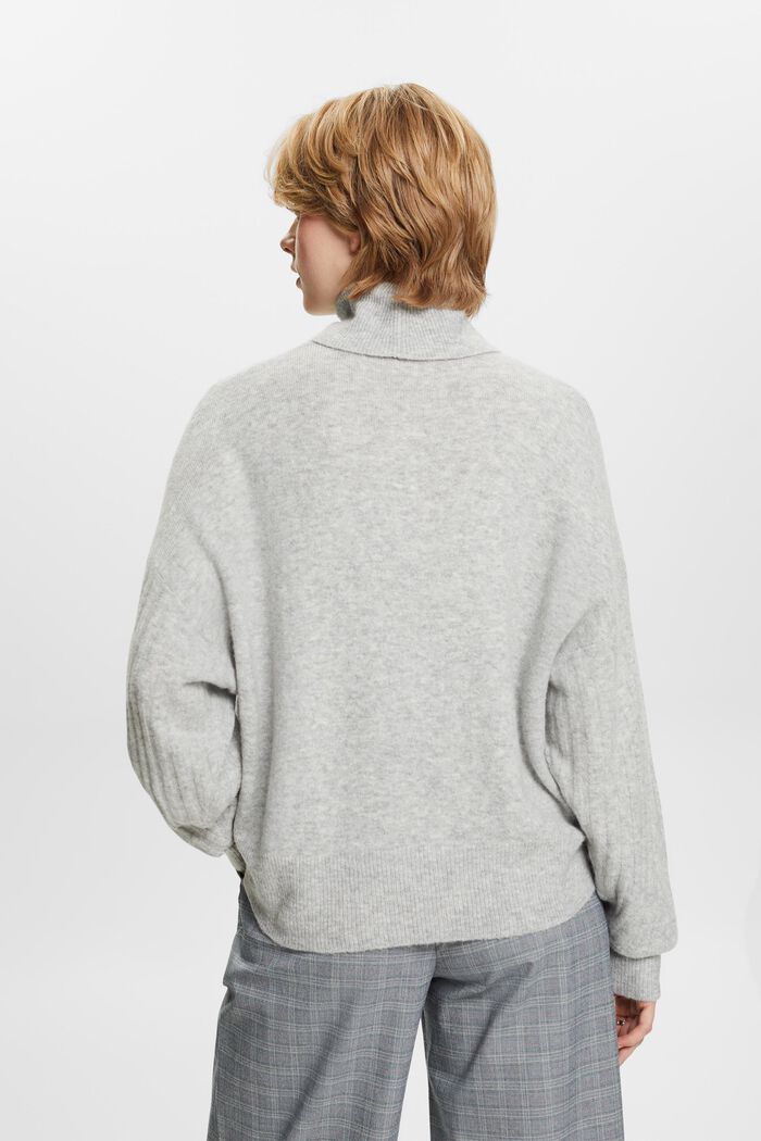 Wool Blend Turtleneck Sweater, LIGHT GREY, detail image number 3