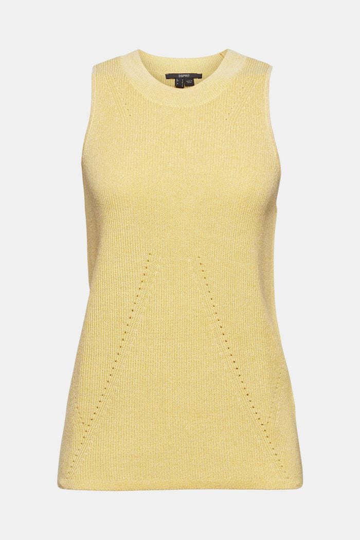 Containing TENCEL™: knitted top with a glitter effect, SUNFLOWER YELLOW, detail image number 6