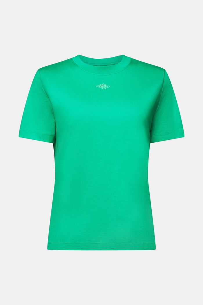 Pima Cotton Embroidered Logo T-Shirt, GREEN, detail image number 6