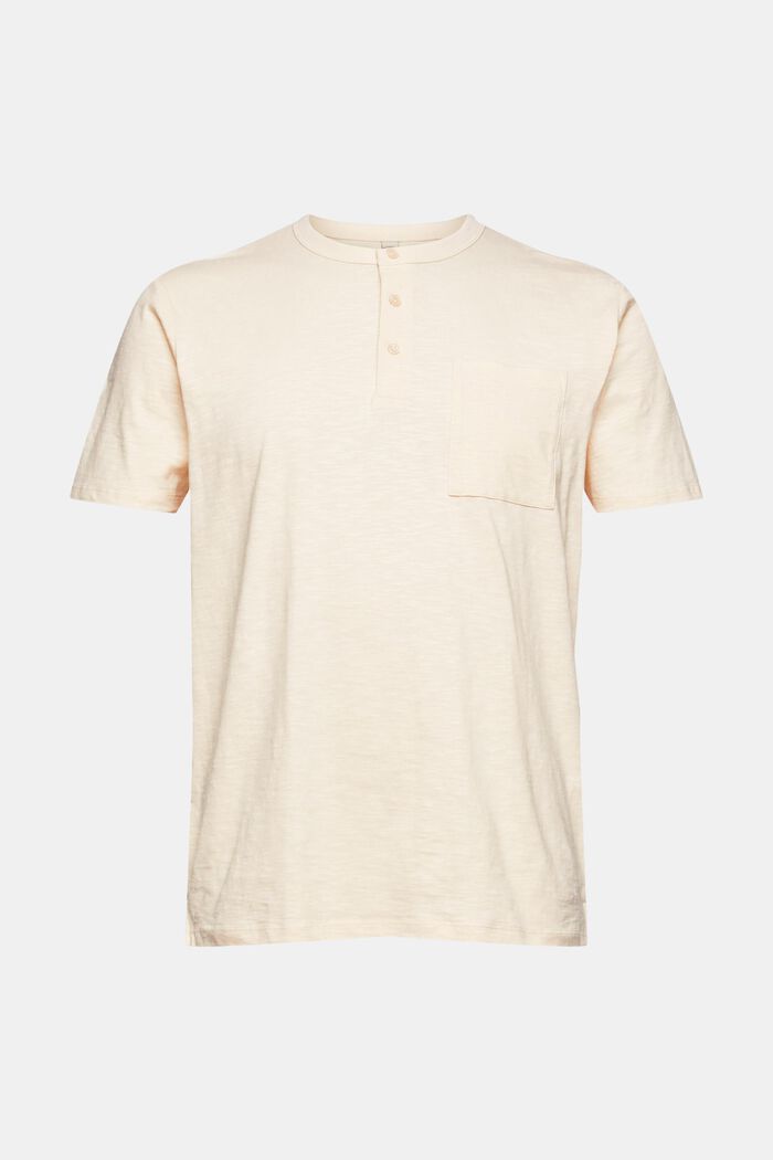 Jersey T-shirt with buttons, CREAM BEIGE, detail image number 0