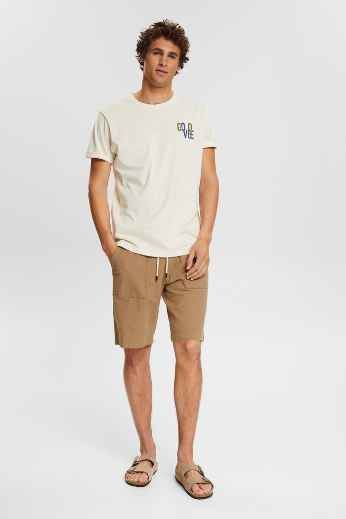 Seersucker shorts, BEIGE, detail image number 1