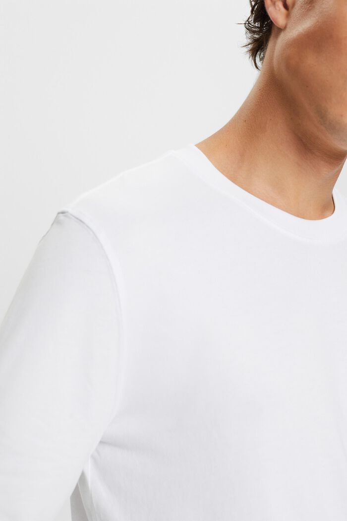 Crewneck Long Sleeve T-Shirt, WHITE, detail image number 1