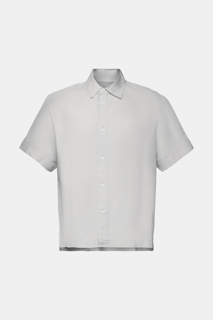 Short-sleeved shirt, linen blend, LIGHT GREY, detail image number 5