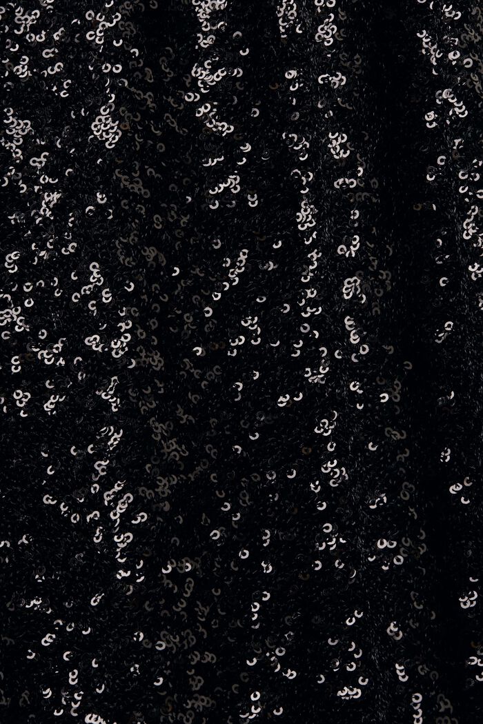 Sequined Sleeveless Neckholder Midi Dress, BLACK, detail image number 6