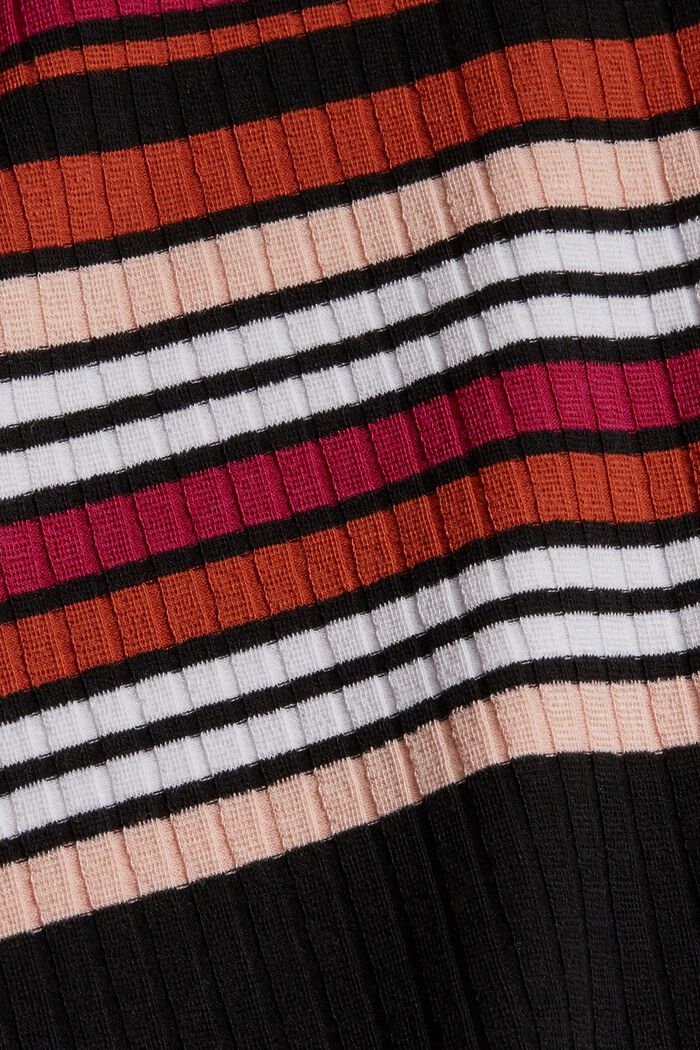 Ribbed jersey dress with stripes, BLACK, detail image number 5