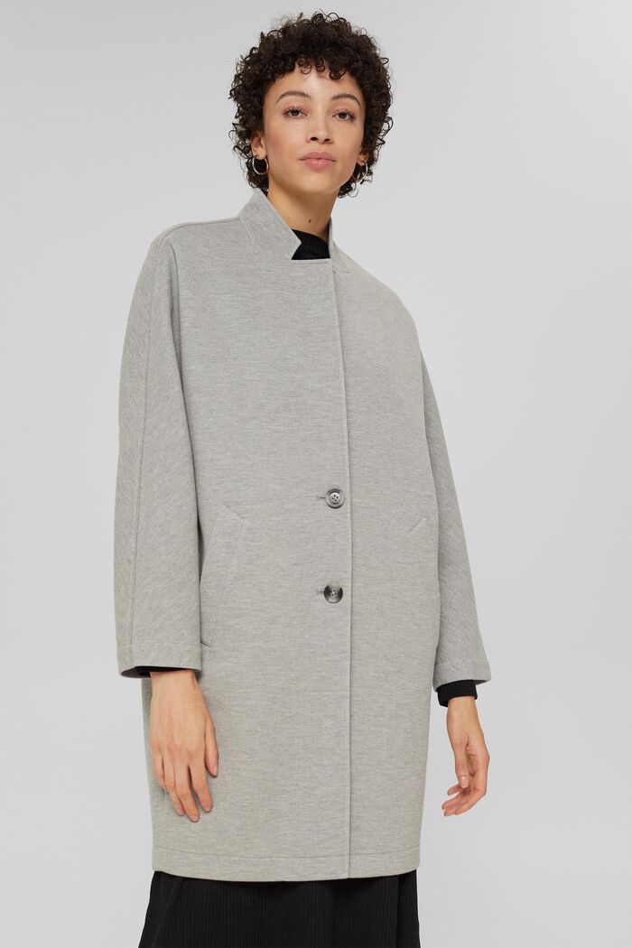 Unlined oversized coat, LIGHT GREY, overview