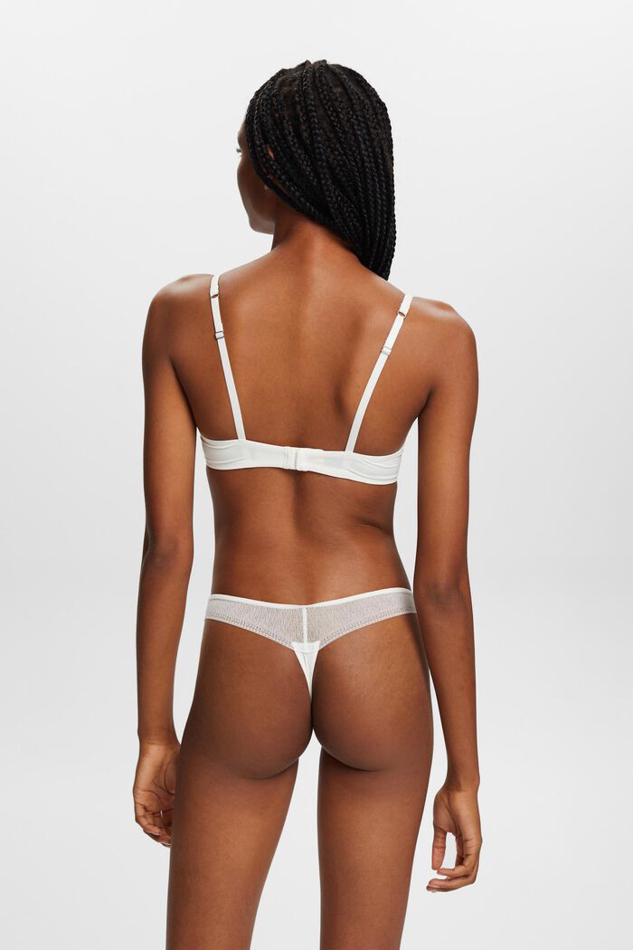 Recycled: hipster thong with lace, OFF WHITE, detail image number 1