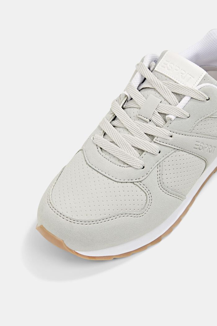 Mixed material trainers in faux leather, LIGHT GREY, detail image number 4