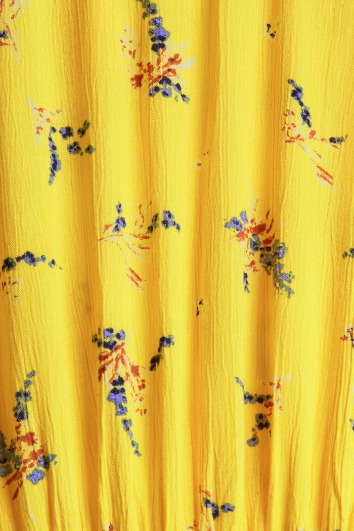 Mini dress with a flounce skirt, in LENZING™ ECOVERO™, SUNFLOWER YELLOW, detail image number 4