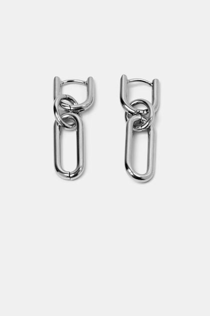 Link earrings, stainless steel