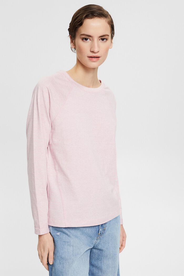 Long sleeve top made of organic cotton, PINK FUCHSIA, detail image number 0