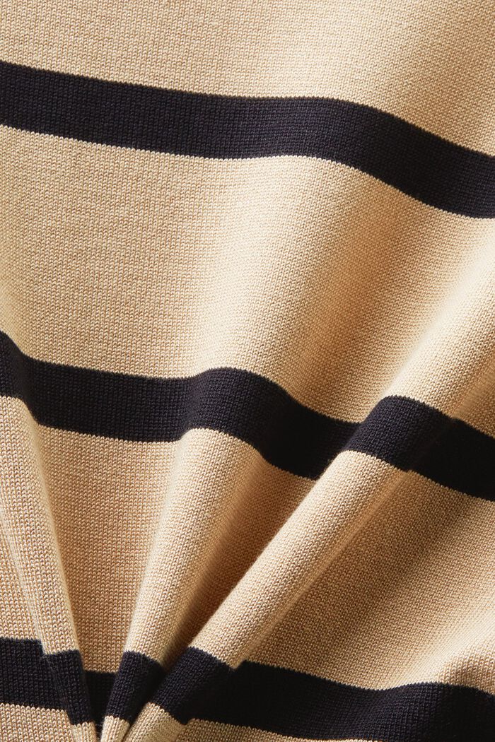 Oversized Striped Knit Dress, LIGHT BEIGE, detail image number 4