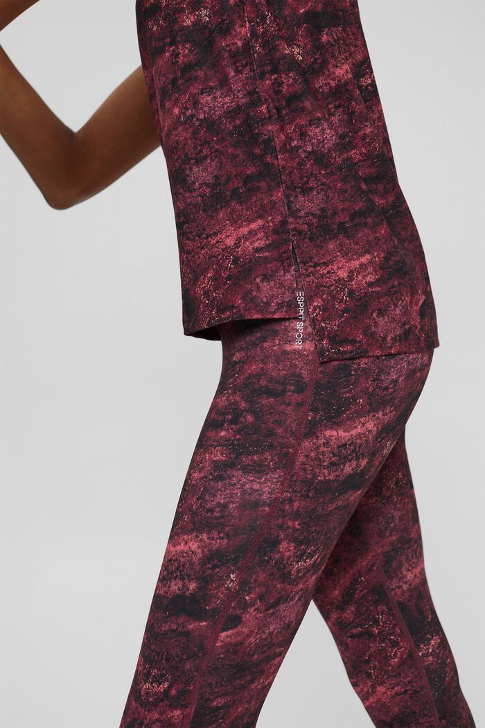 Made of recycled material: active top with E-Dry, BORDEAUX RED, detail image number 2