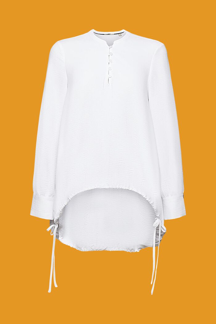 Crepe blouse with buttons, WHITE, detail image number 7