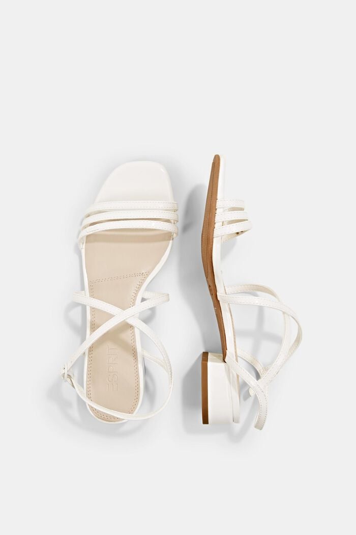 Strappy sandals made of faux patent leather, WHITE, detail image number 1