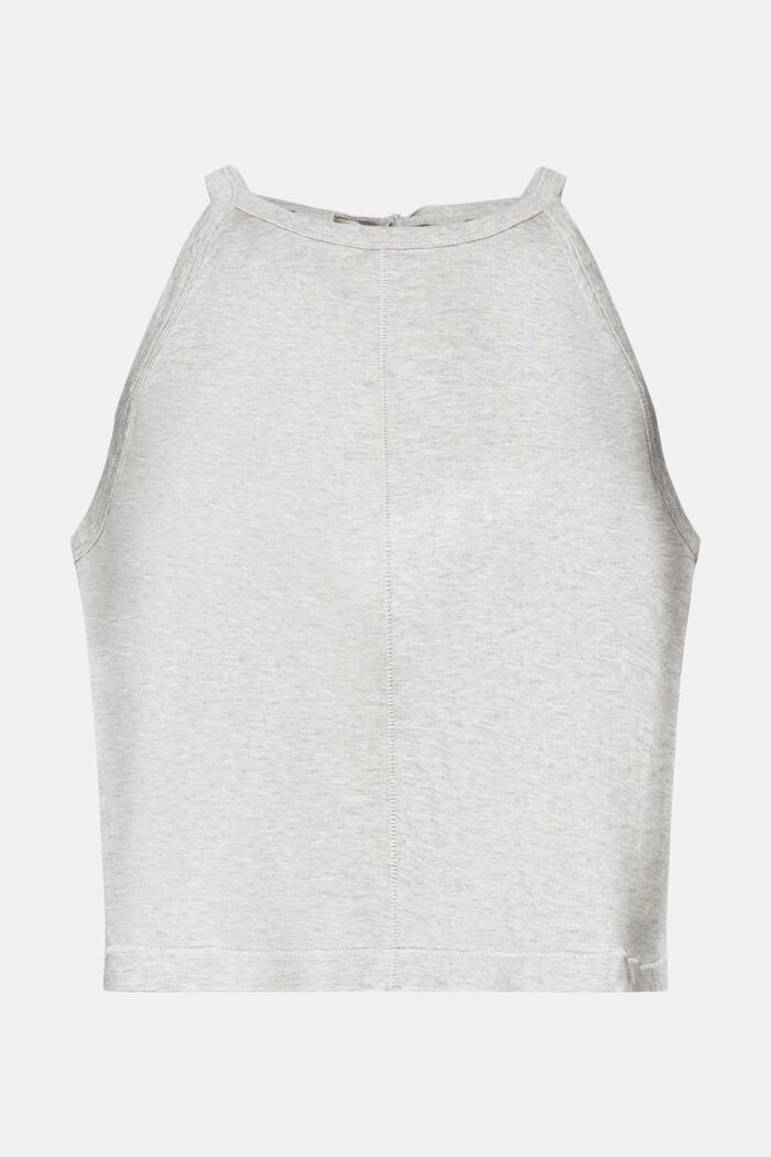 Tank top with keyhole detail, 100% cotton, LIGHT GREY, detail image number 6