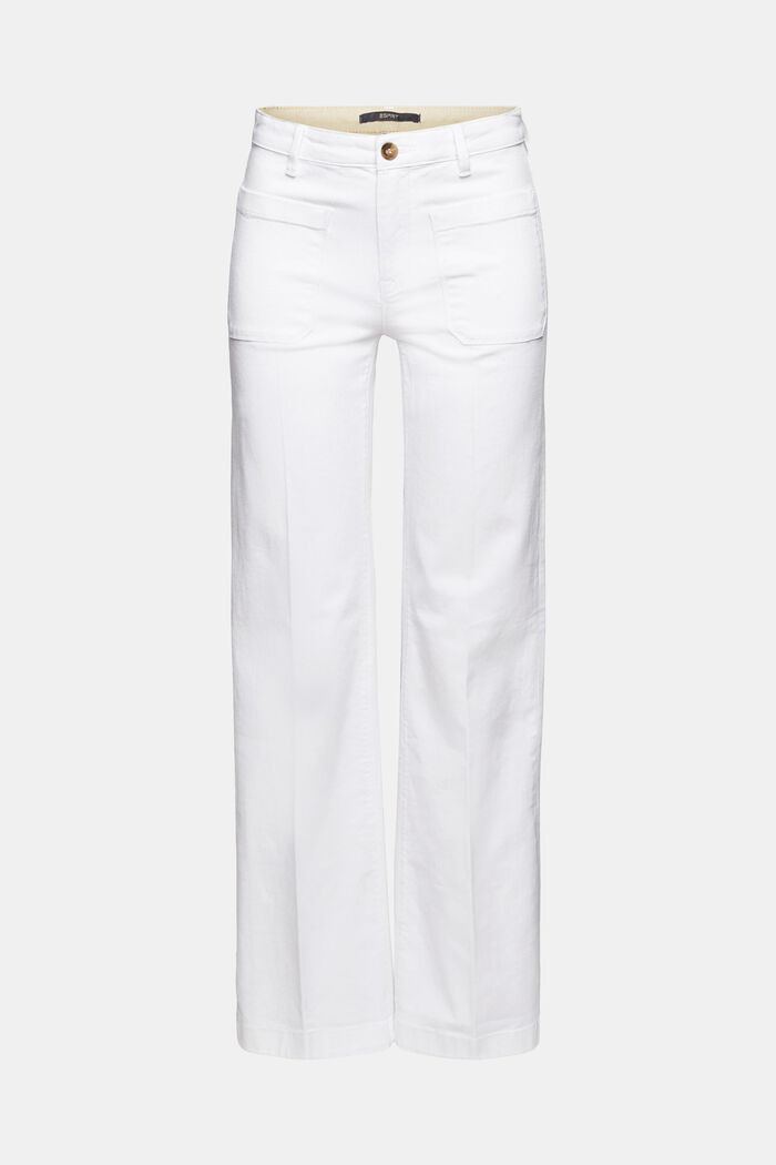 Flared trousers with patch pockets, WHITE, detail image number 7