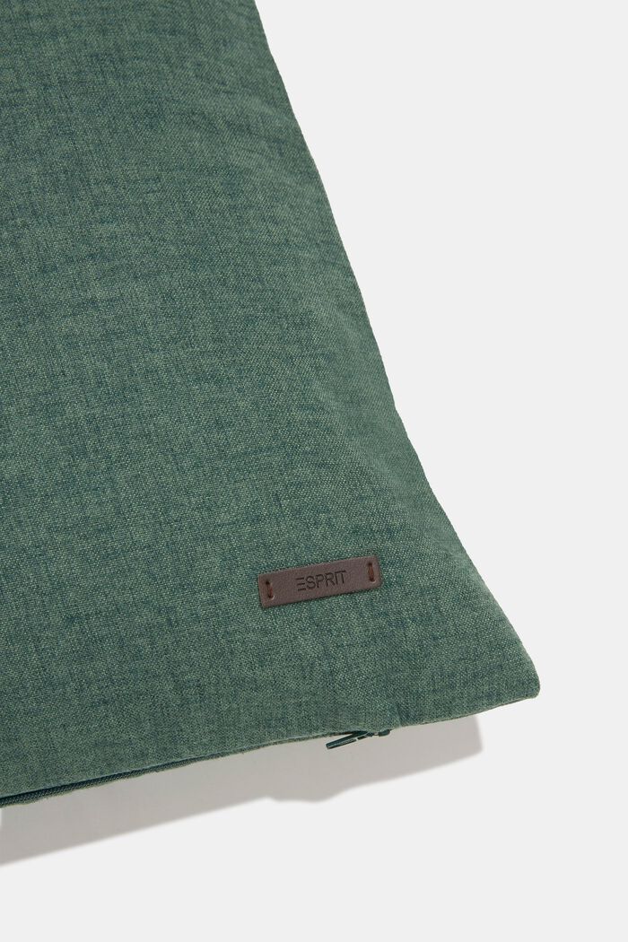 Mixed material cushion cover with micro-velvet, DARK GREEN, detail image number 1