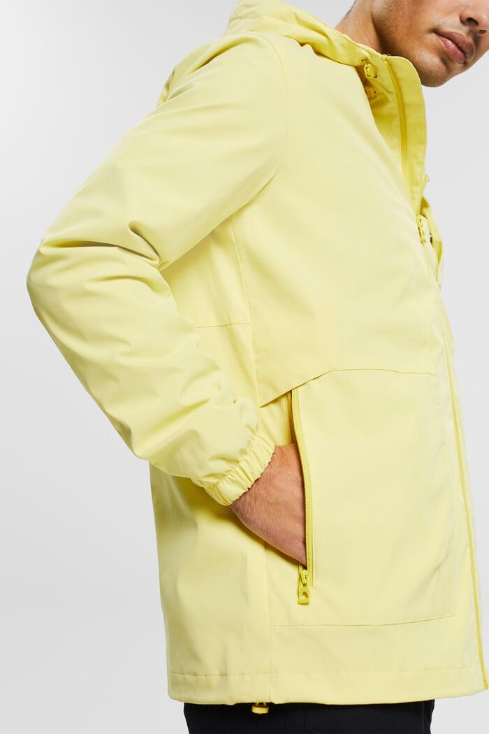Hooded outdoor jacket made of recycled material, YELLOW, detail image number 2