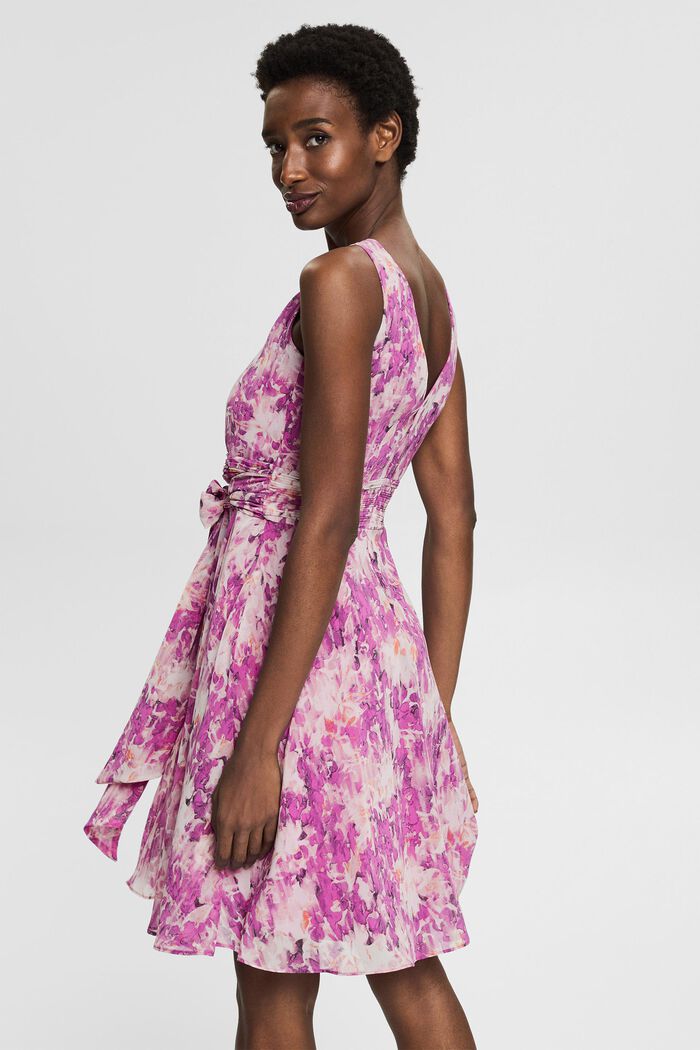 Made of recycled material: chiffon dress with a floral pattern, PURPLE, detail image number 2