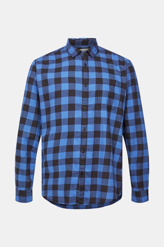 Vichy-checked flannel shirt of sustainable cotton, BLUE, detail image number 2