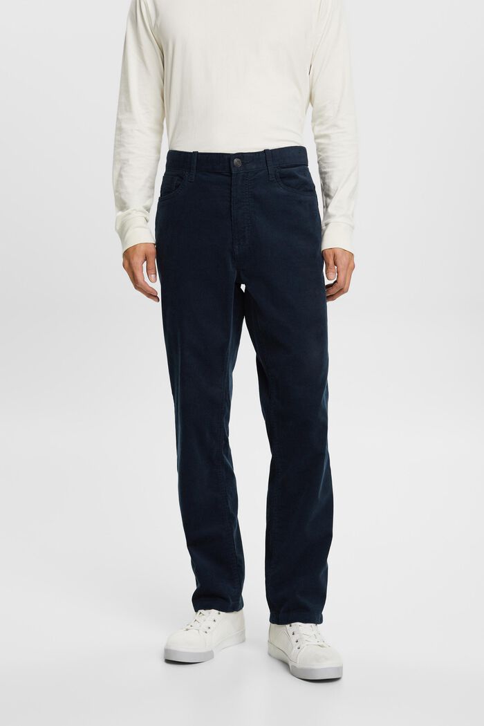 Straight Fit Corduroy Trousers, PETROL BLUE, detail image number 0