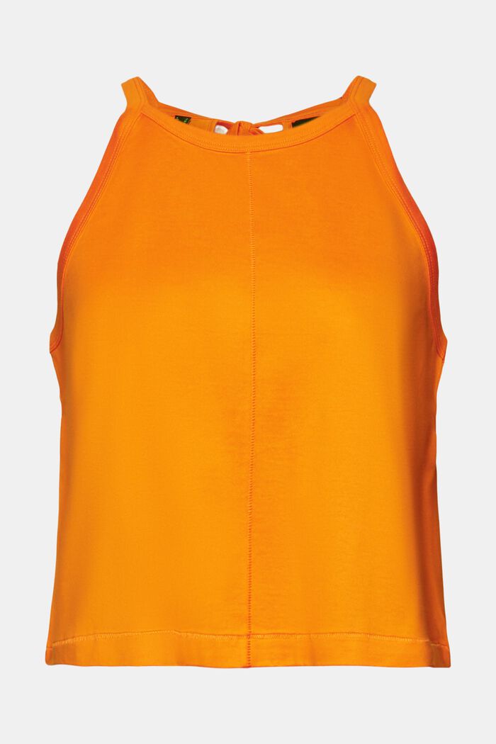 Tank top with keyhole detail, 100% cotton, BRIGHT ORANGE, detail image number 6