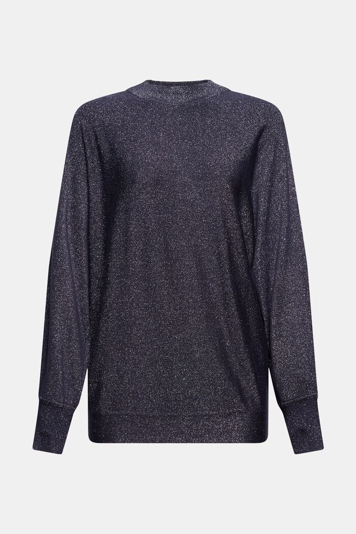 Glittery batwing jumper, LENZING™ ECOVERO™, NAVY, detail image number 7