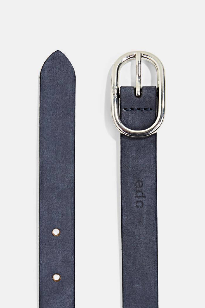 Narrow leather belt, NAVY, detail image number 1