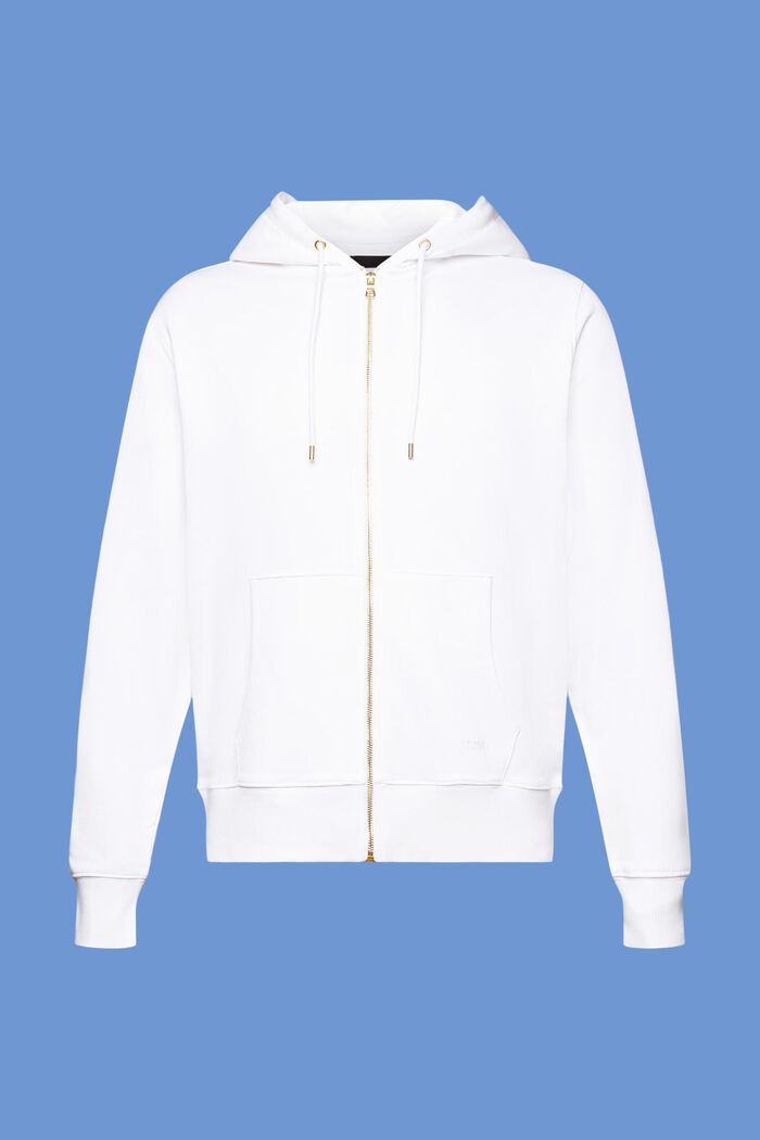 Striped Cotton Fleece Hoodie, WHITE, detail image number 5