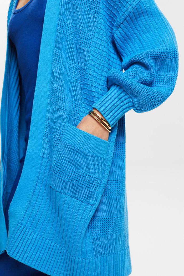 Structured Knit Cardigan, BLUE, detail image number 3